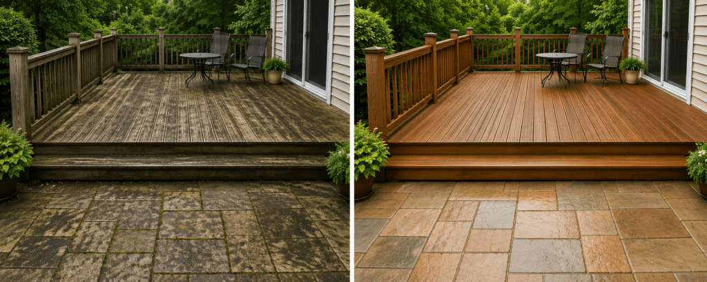 Sparkles power washes patios, decks, and porches