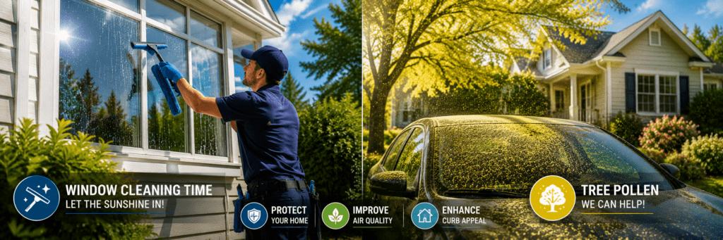 WHEN TO GET WINDOW CLEANING AND TREE POLLEN CHART