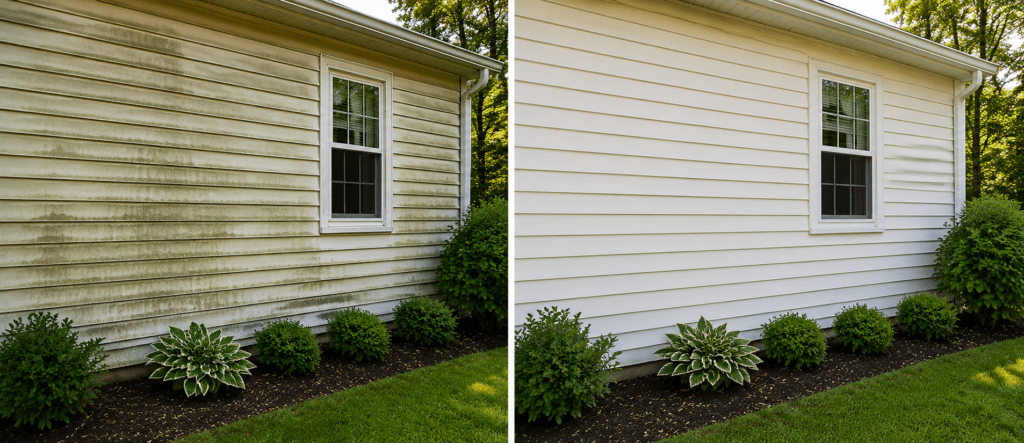 Power Washing siding is done by Sparkles